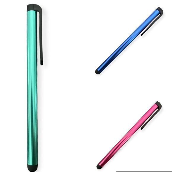 Teal Green, Fuschia Pink or Royal Blue Lightweight Unisex Stylus Pens, Compact - Picture 5 of 5